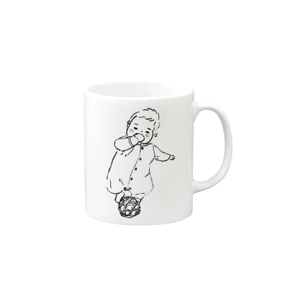 子どもの絵デザインのbaby012 Mug :right side of the handle