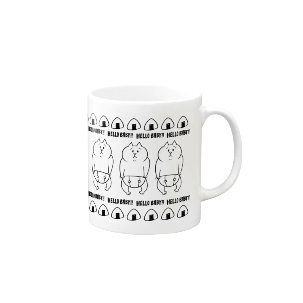 PUKUTYのちびねこベイビー Mug :right side of the handle