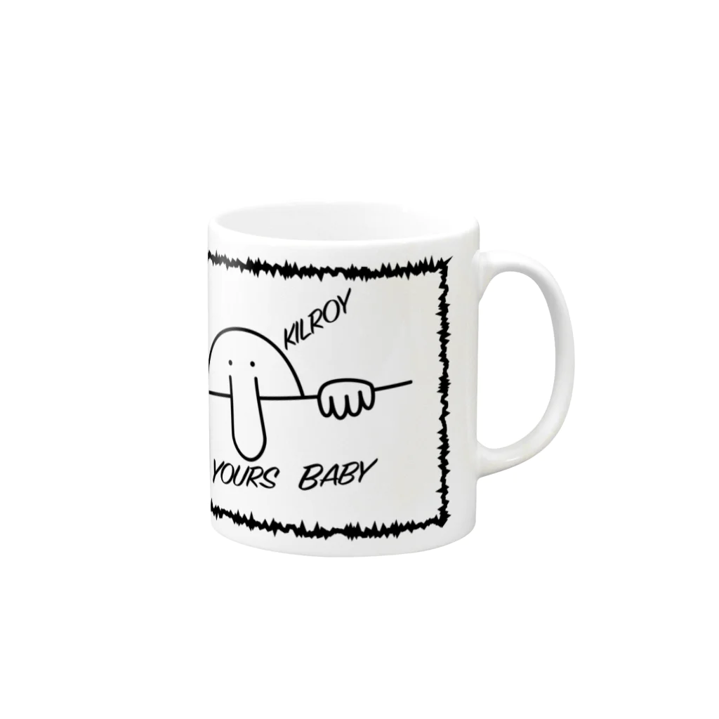 神野オキナ本舗のきるろいくん Mug :right side of the handle