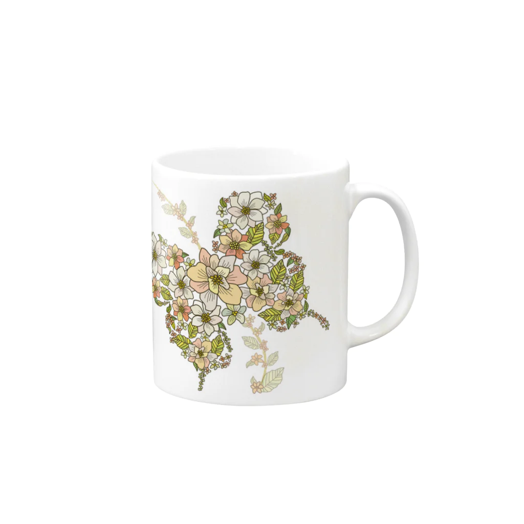 リトリッカのLitt lykke. FlowerButterfly柄 Mug :right side of the handle