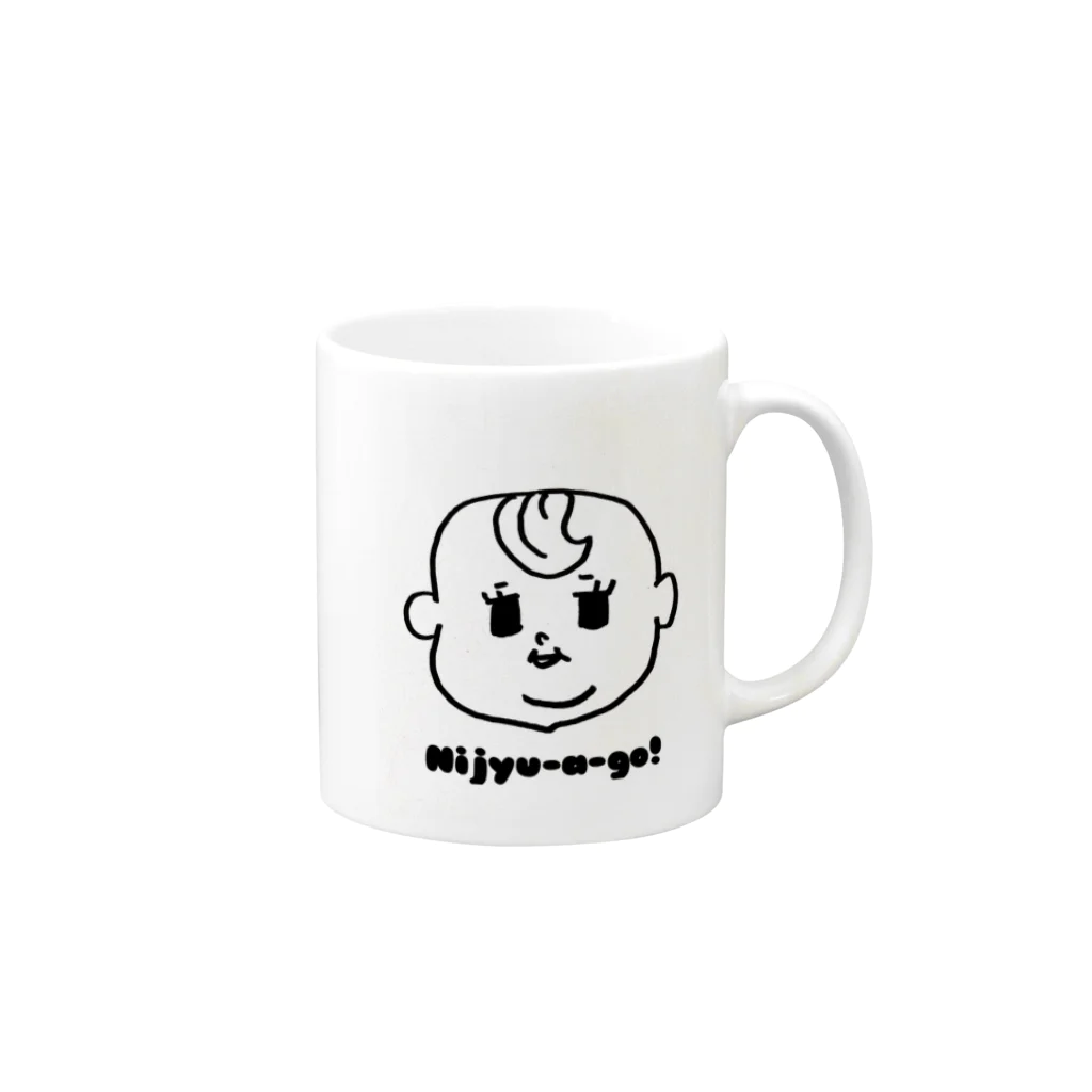 LLP-babyのNijyu-a -go!薄毛girl Mug :right side of the handle