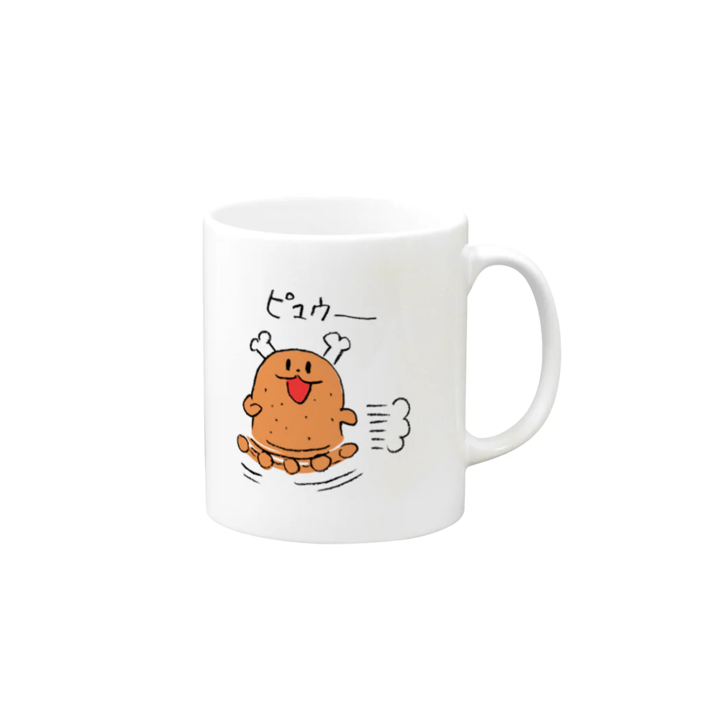 きのこば屋の走るよ肉ボーン Mug :right side of the handle