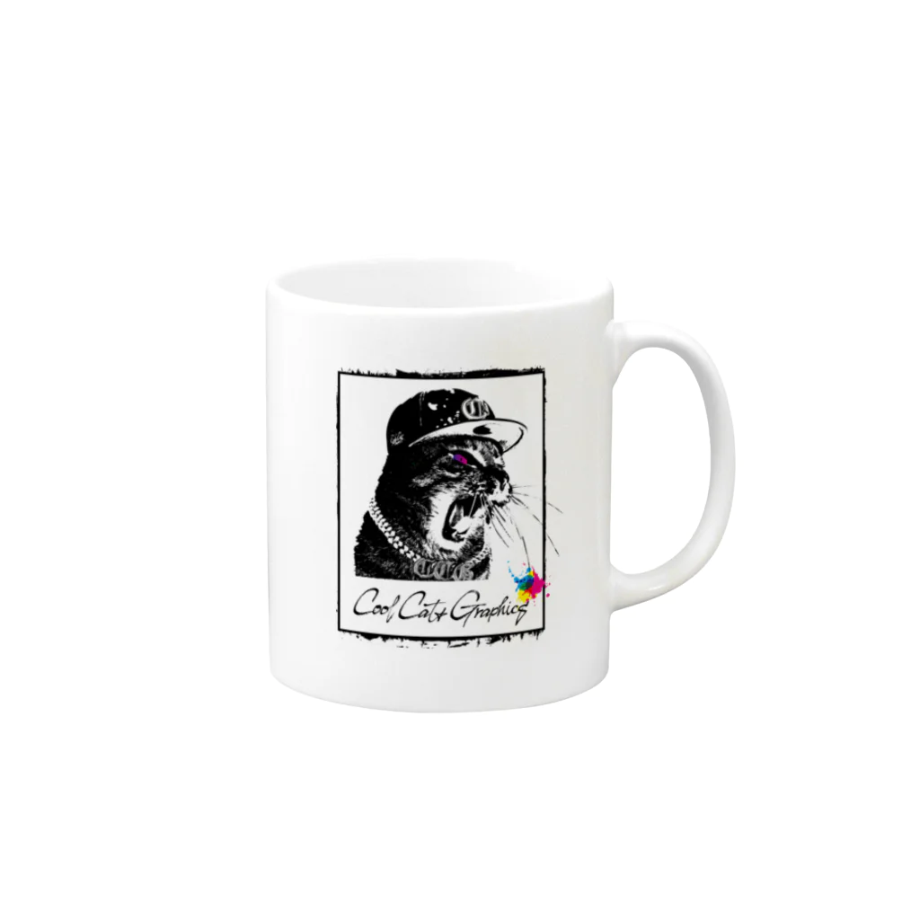 COOL CAT★GRAPHICSのCOOL CAT★GRAPHICS　CCG-003　HIPHOPバージョン Mug :right side of the handle