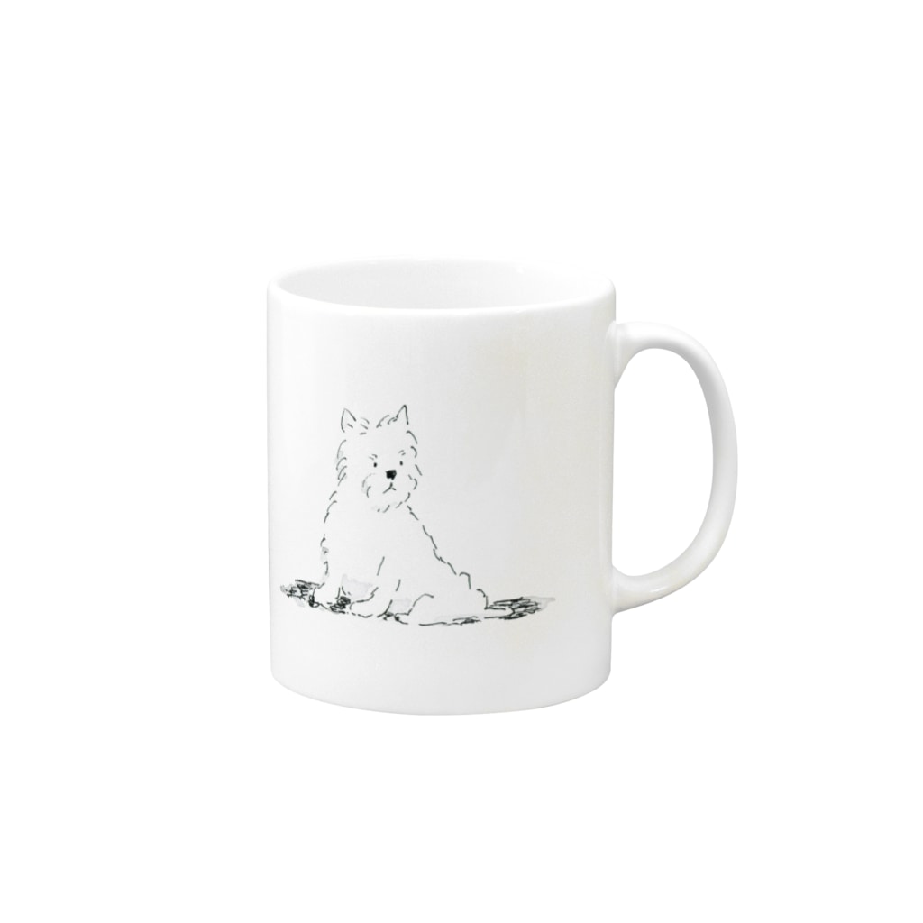 いわまともこのホワイトテリア Mug :right side of the handle