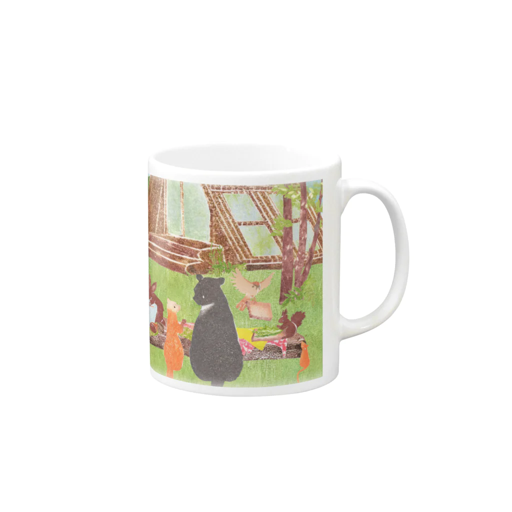 haruの『森のカフェできました』ワンシーン Mug :right side of the handle