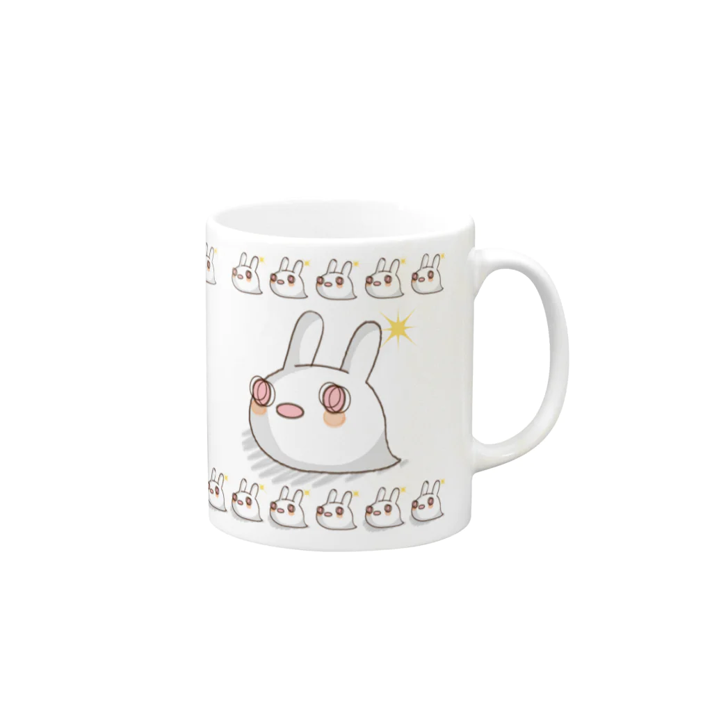 イラスト MONYAAT のそれじゃB級、死神くん。うさ魂デザイン Mug :right side of the handle