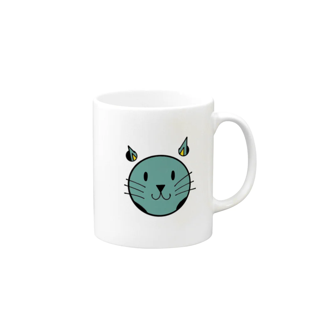 グリマンさんの工房の穴猫シリーズ Mug :right side of the handle