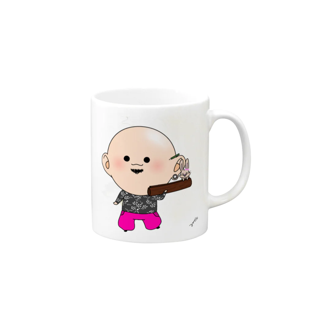 だんみぃのきゅぴマグカップ Mug :right side of the handle