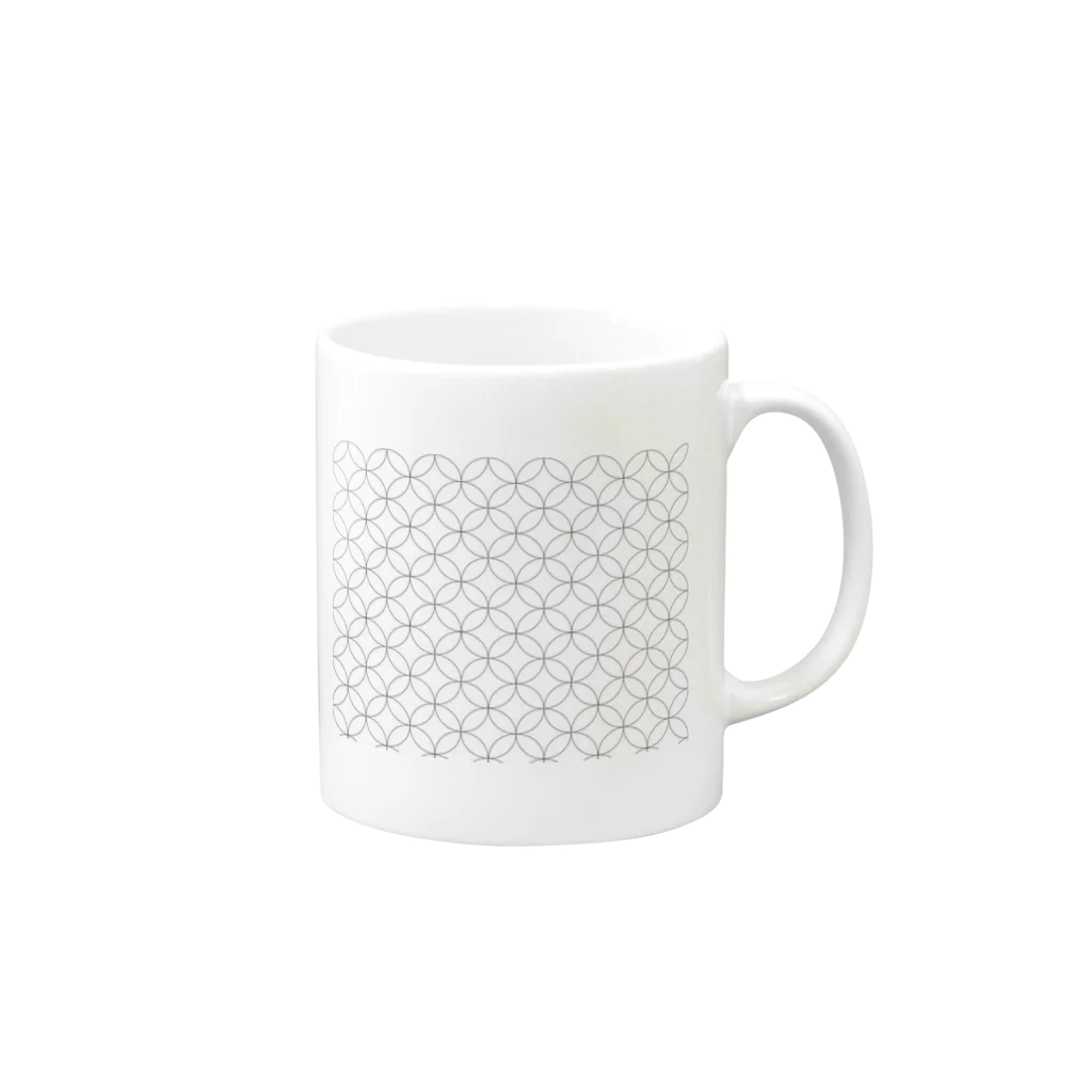 WUNDERKAMMERの和柄　WAGARA　七宝WHITE Mug :right side of the handle