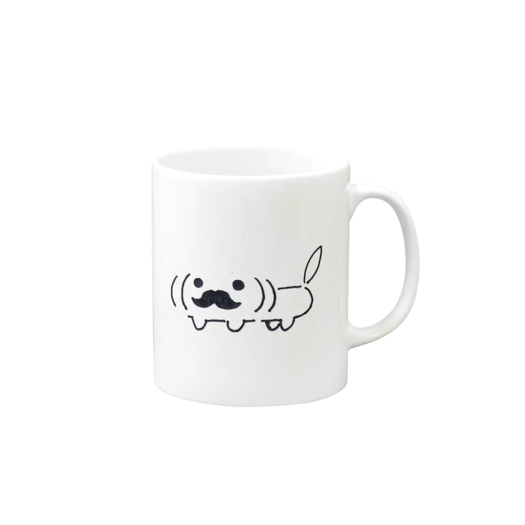 宮山のひげ犬 Mug :right side of the handle