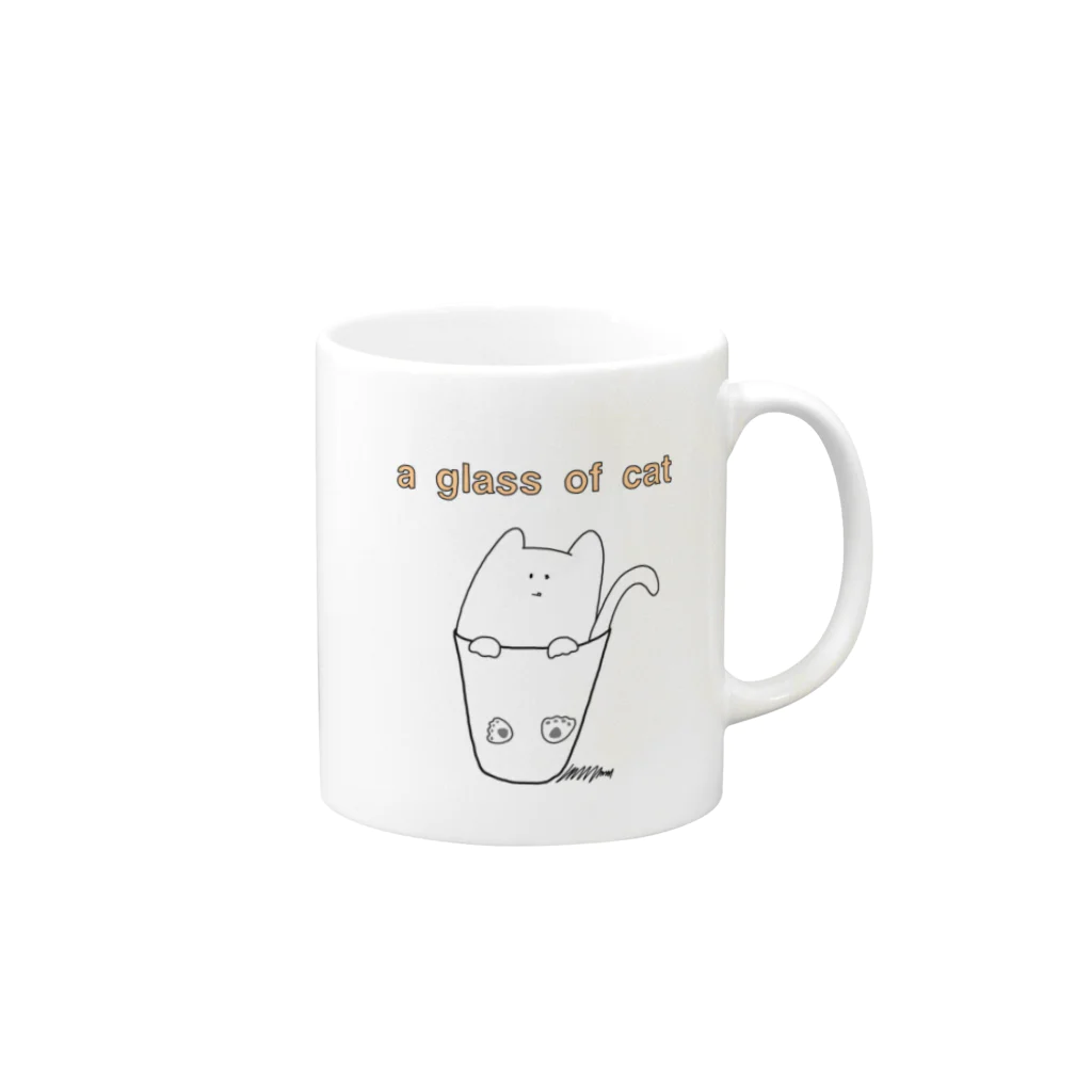 もち米まさしのコップ猫 Mug :right side of the handle