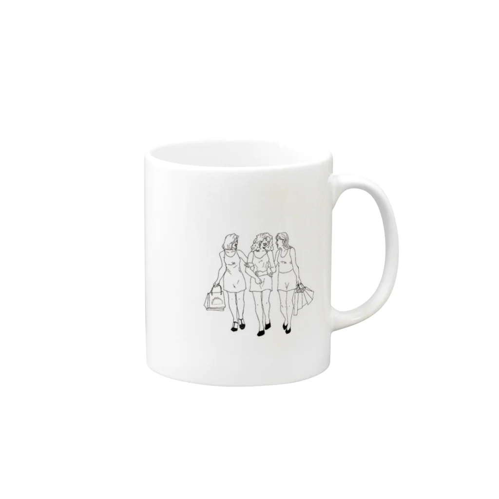 SEIBUN-GAKKAIのlas chicas Mug :right side of the handle