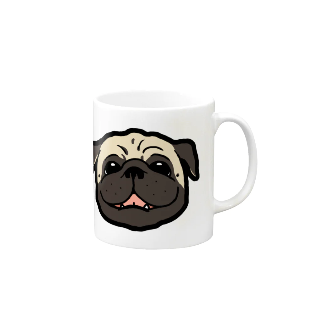 senorthepugのパグすまいる Mug :right side of the handle