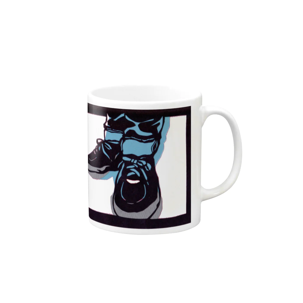 切り絵草太のsneaker(Man) Mug :right side of the handle