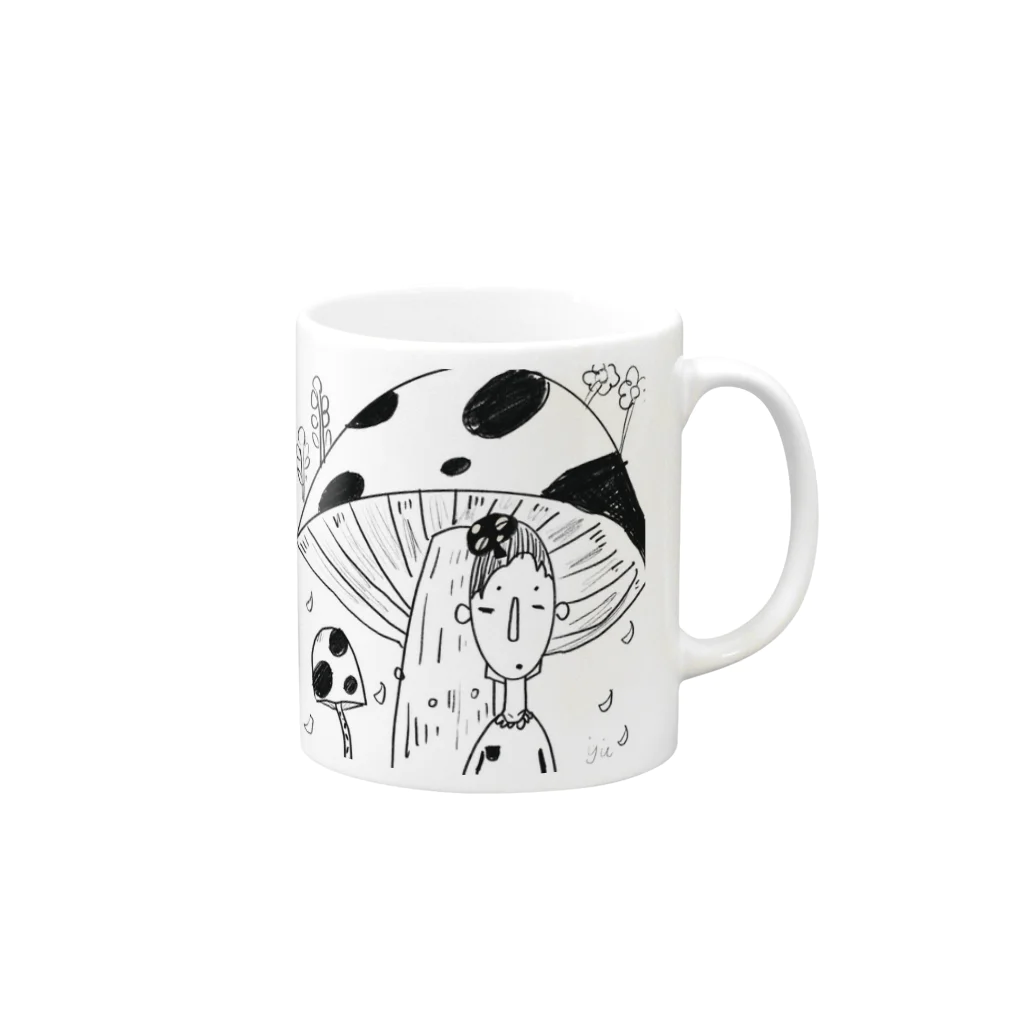 きのこのきのこ少女 Mug :right side of the handle