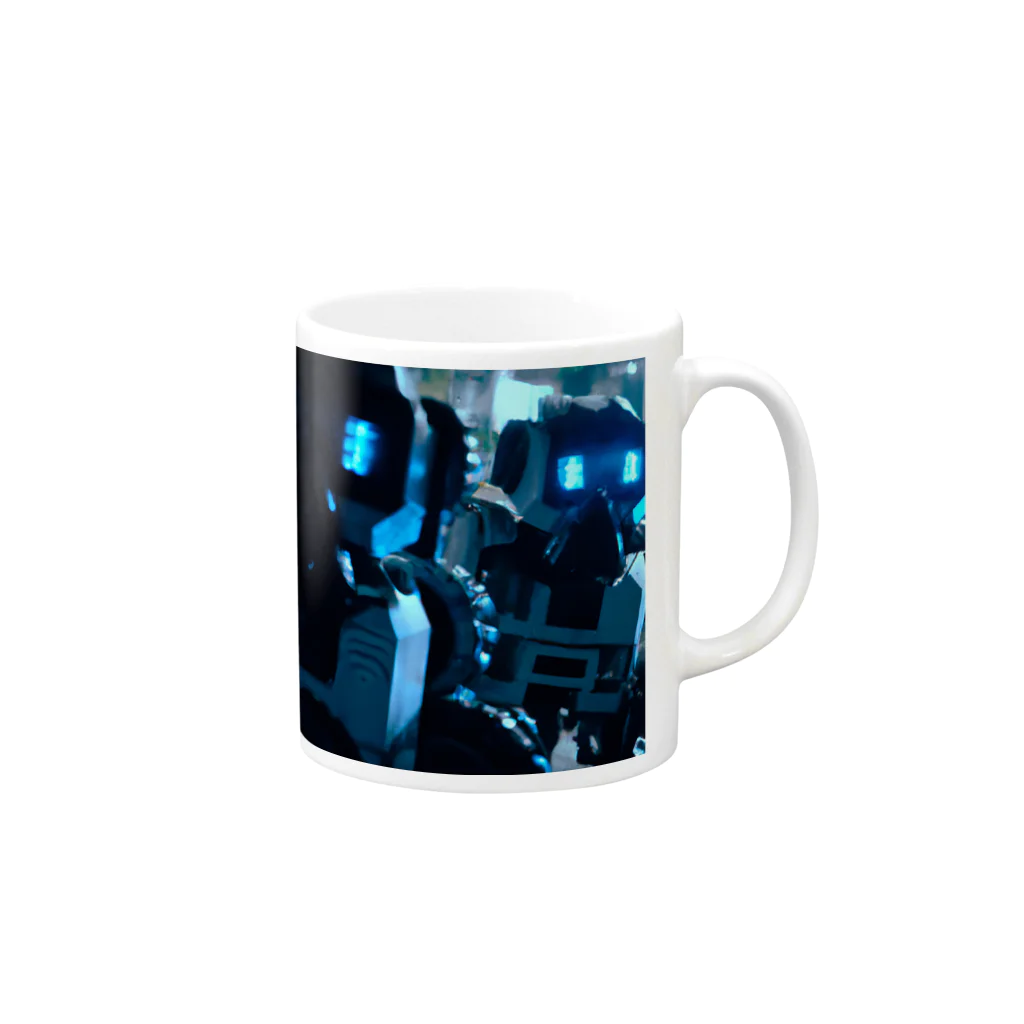 tiger4thのCyberpunk robots Mug :right side of the handle