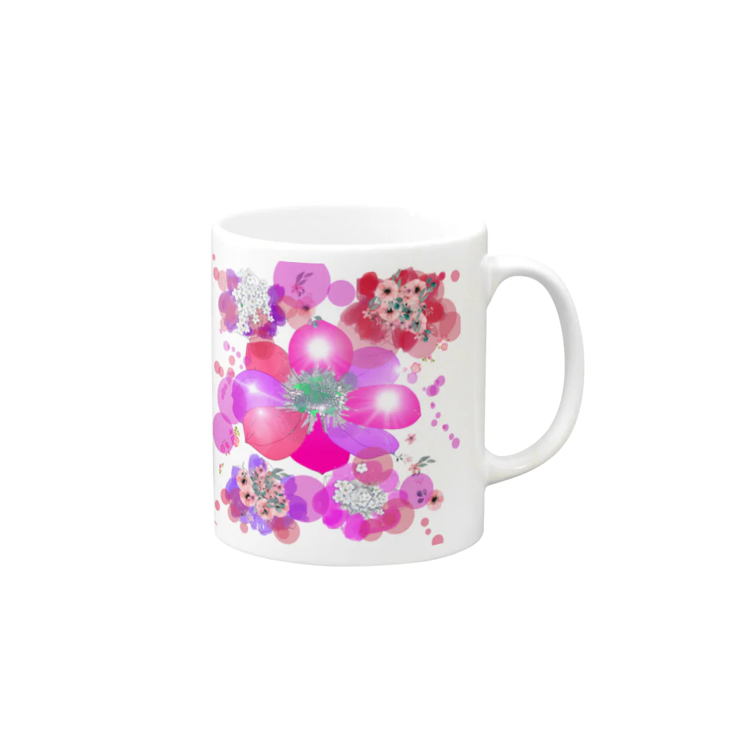 cocoyumi8のキラキラ花まつり Mug :right side of the handle