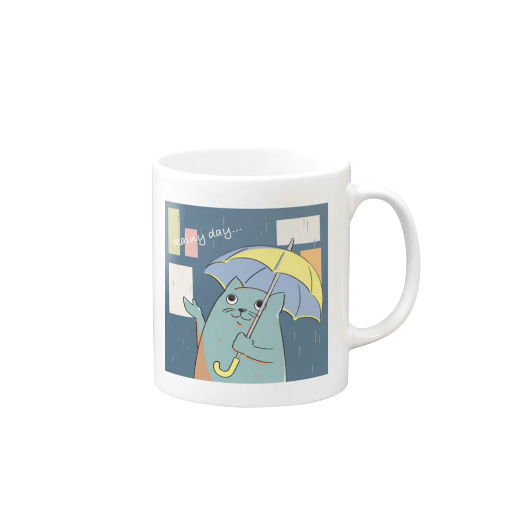 toppi-moppiのボテッとアニマル　猫ちゃんver Mug :right side of the handle