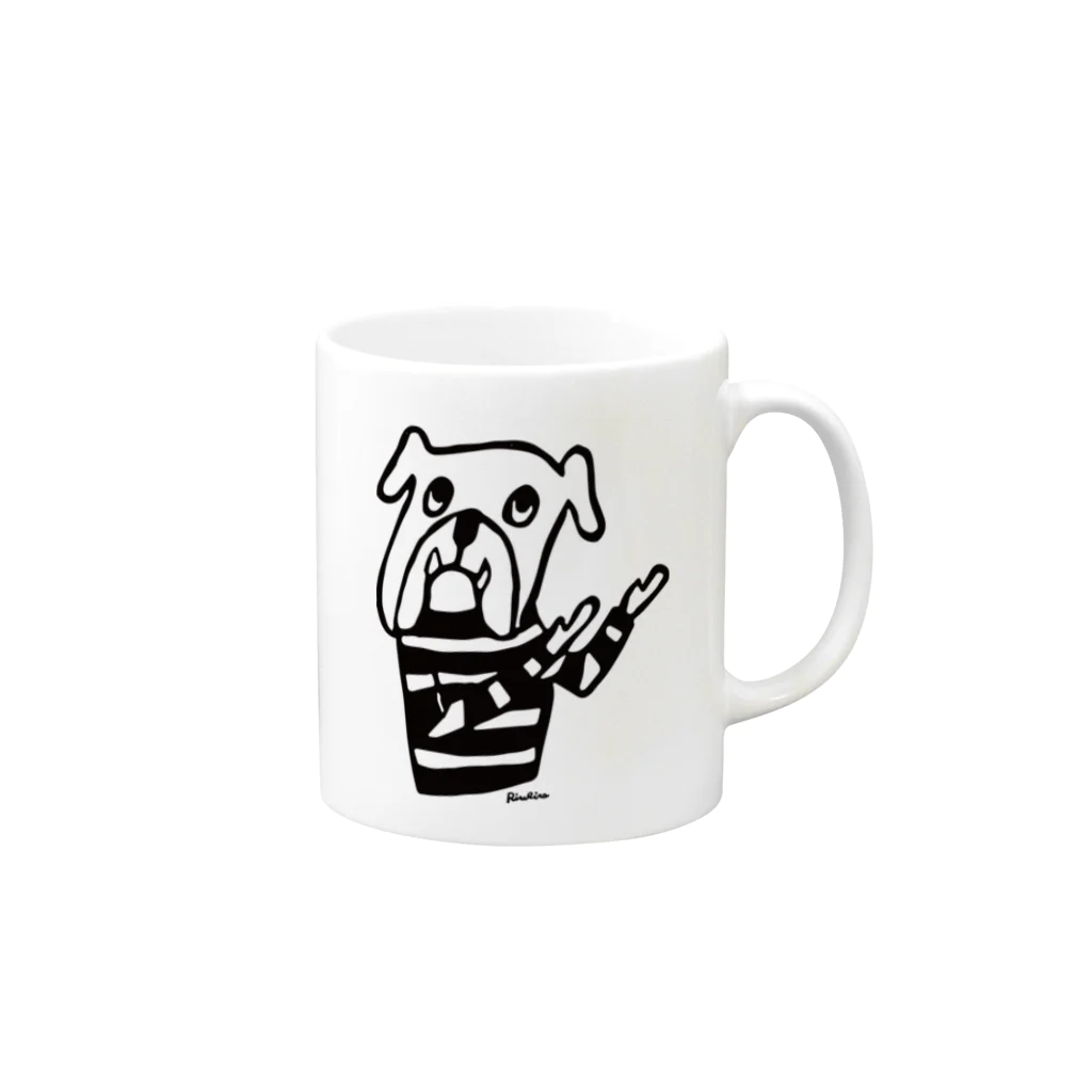 RiraRiraはんこのうながしスマートブルちゃん Mug :right side of the handle