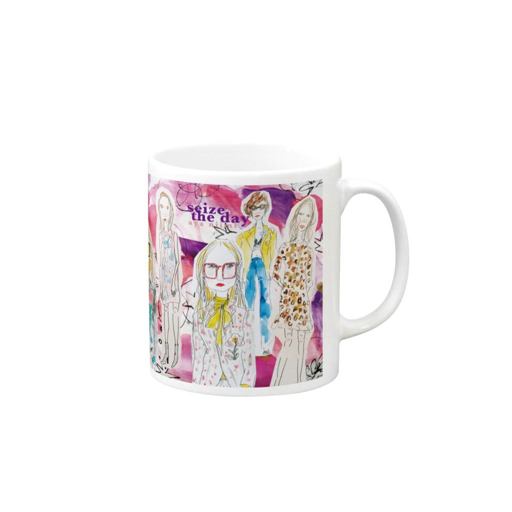 niimi ayaのfashion_lady Mug :right side of the handle