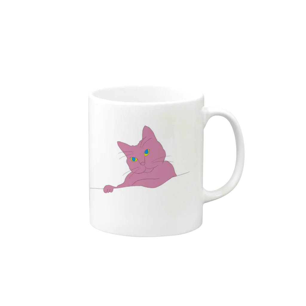 dzdzdzのPINK CAT マグカップの取っ手の右面