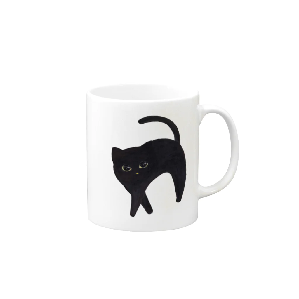 ぴ よの黒ねこちゃん Mug :right side of the handle