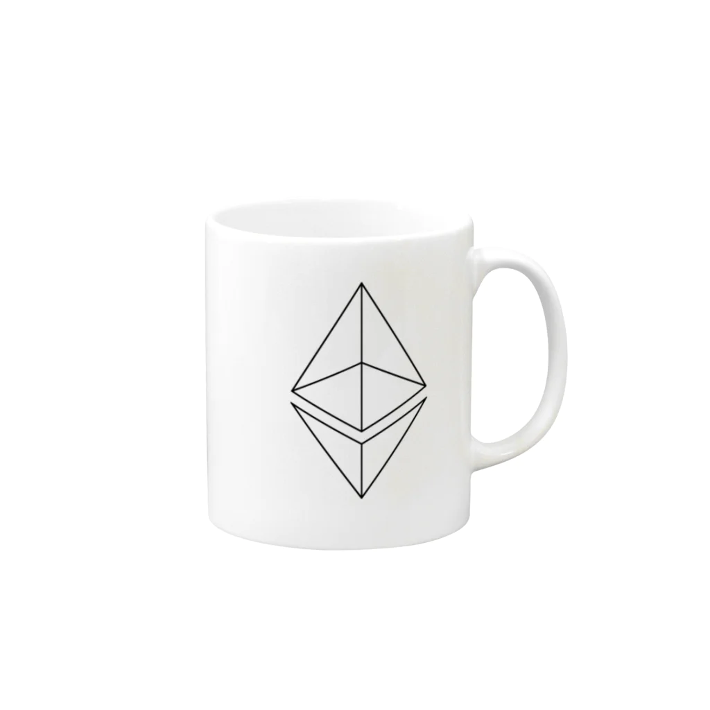 BBdesignのイーサリアム　ETH３ マグカップの取っ手の右面