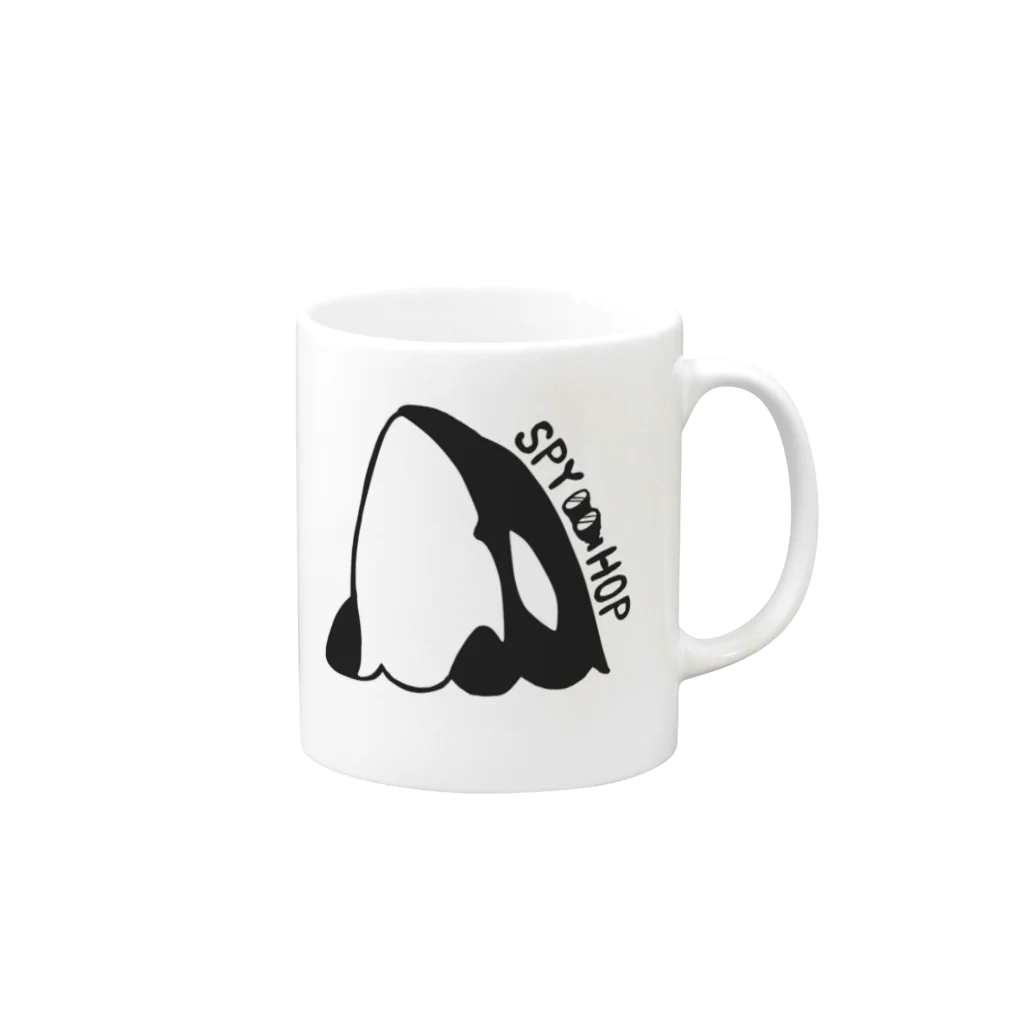 ムクのシャチ スパイホップ Mug :right side of the handle