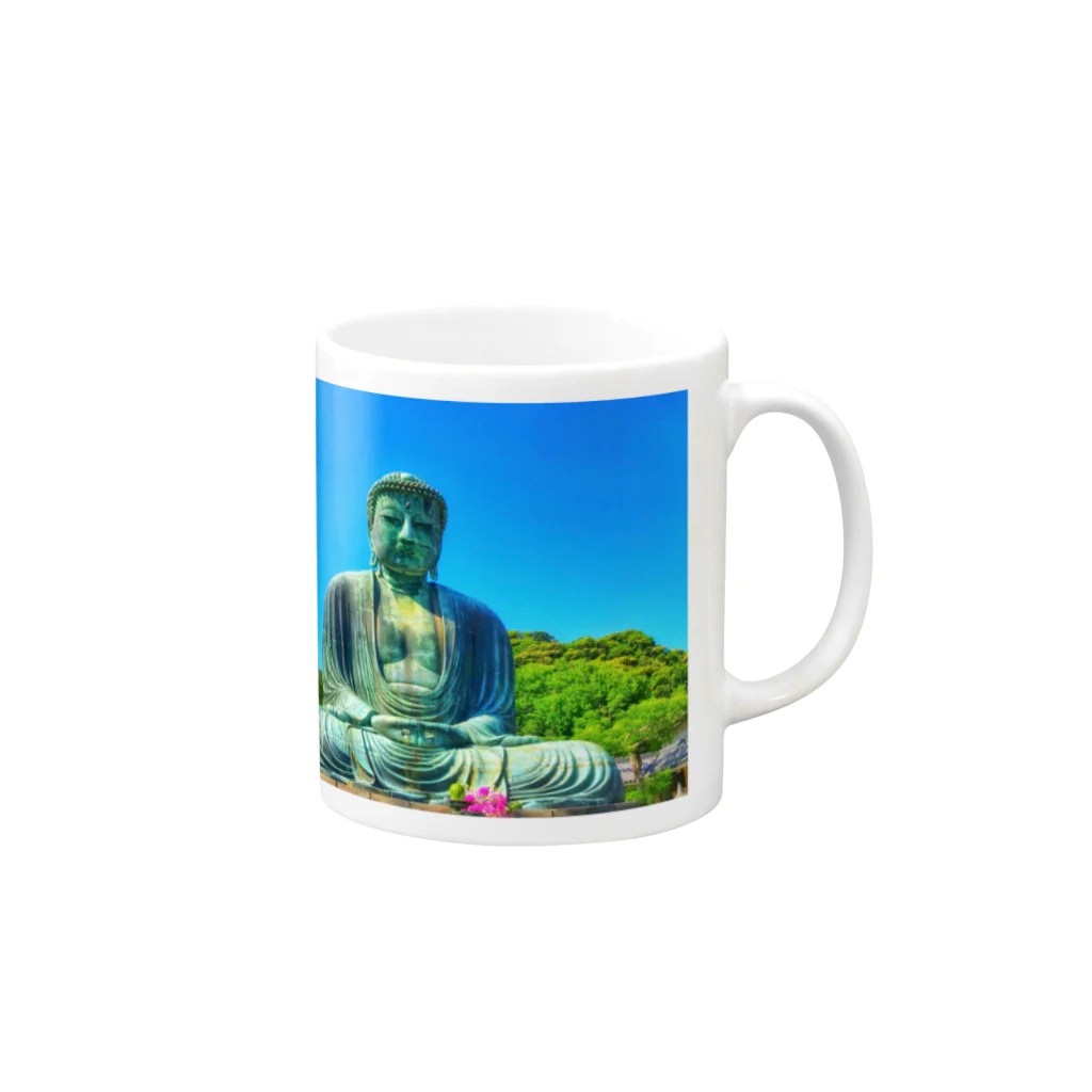 jimaの大仏様 Mug :right side of the handle