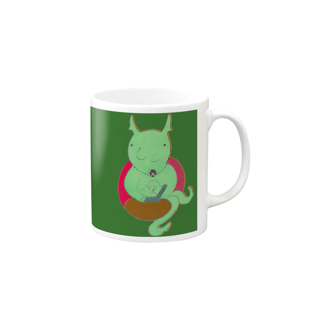 魔人ショップの魔人 Mug :right side of the handle