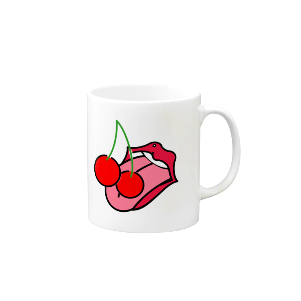 Red CherryのCherry kiss Mug :right side of the handle