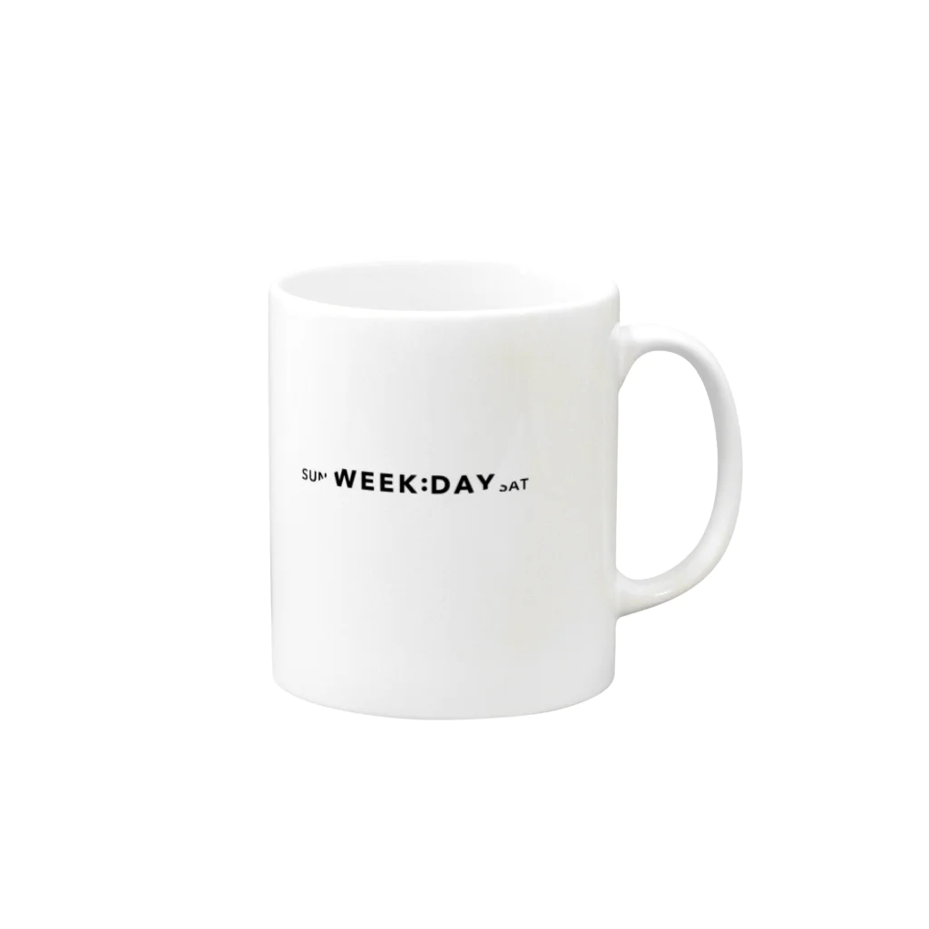 GJ ゴジョー YûtoのWEEKDAY Mug :right side of the handle