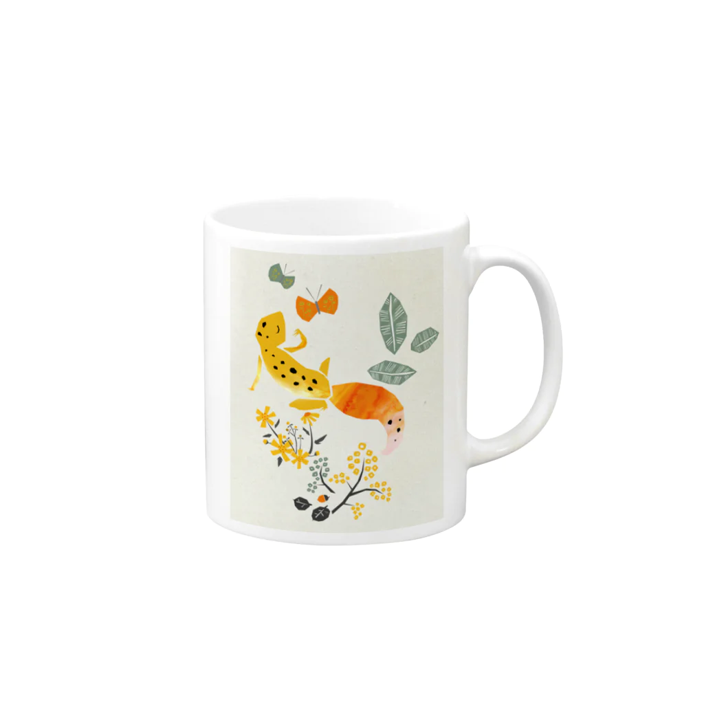 うさみ あやかのヒョウモントカゲモドキ Mug :right side of the handle