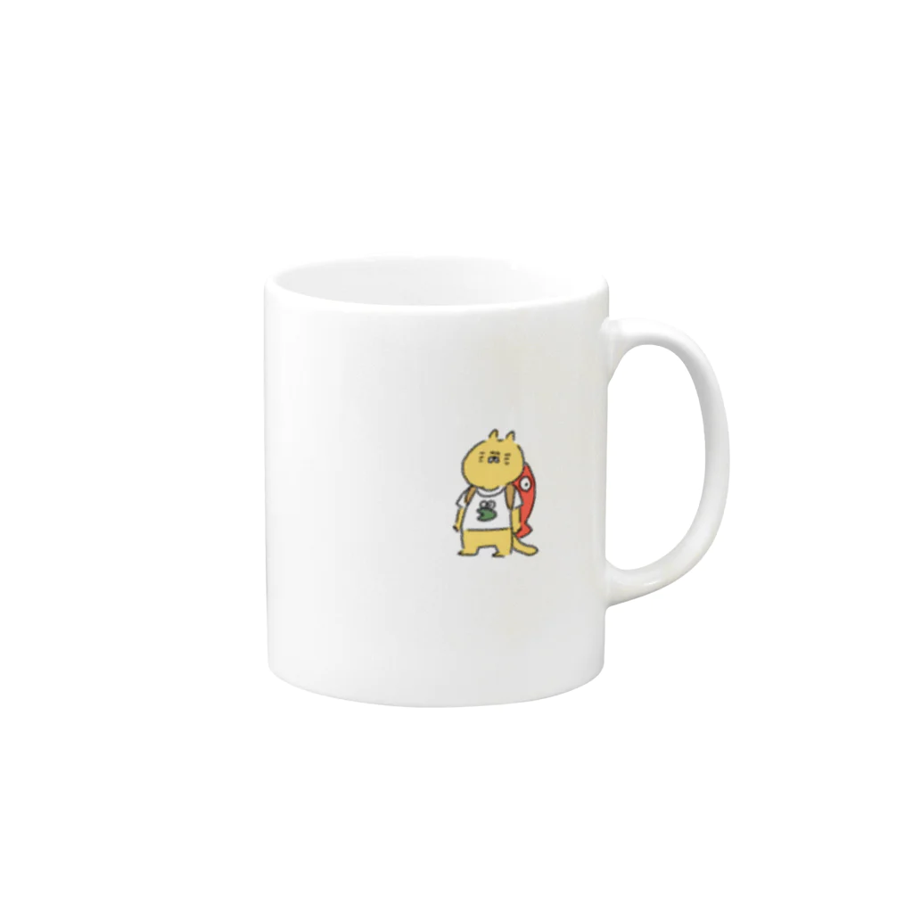 からしっぽいねこのおでかけからし Mug :right side of the handle