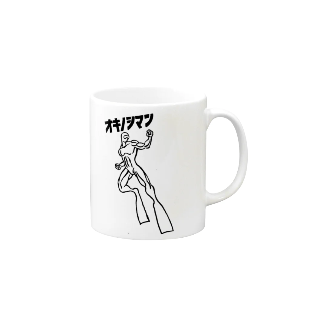 たんたんDESIGNのオキノシマン Mug :right side of the handle