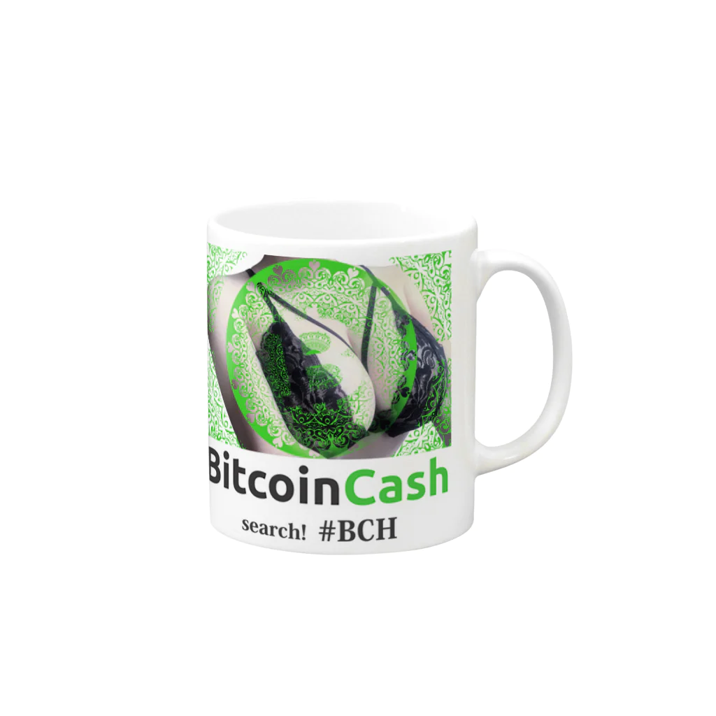 あぶりさーもん🔯Crypto Witchのaburisalmon for BCH マグカップの取っ手の右面