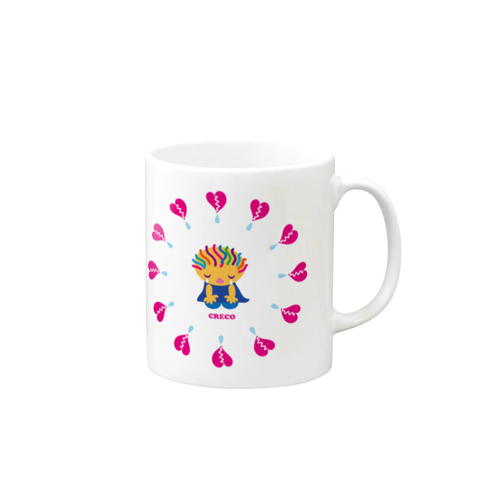 ジルトチッチのデザインボックスのハートがガビーンのクレコちゃん Mug :right side of the handle