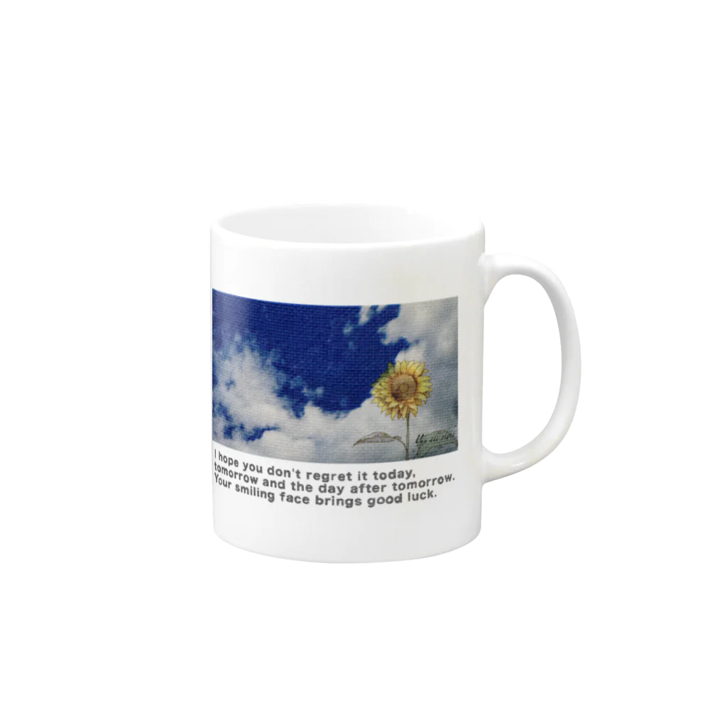 yuu all rightの〝空とひまわり〟向日葵 Mug :right side of the handle