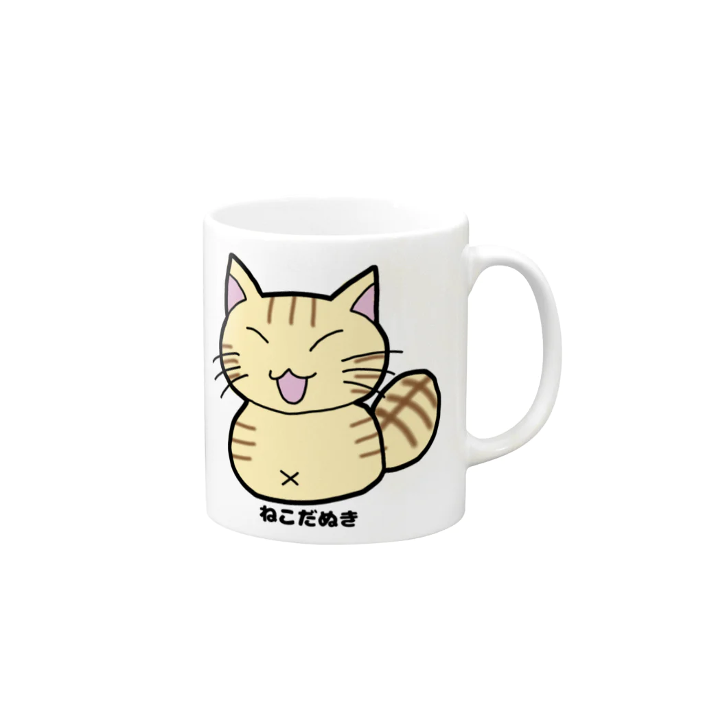 ねこねこにゃんこのねこだぬき（ASUKA） Mug :right side of the handle