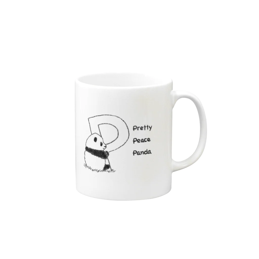 kiki25のパンダちゃんと『P』 Mug :right side of the handle