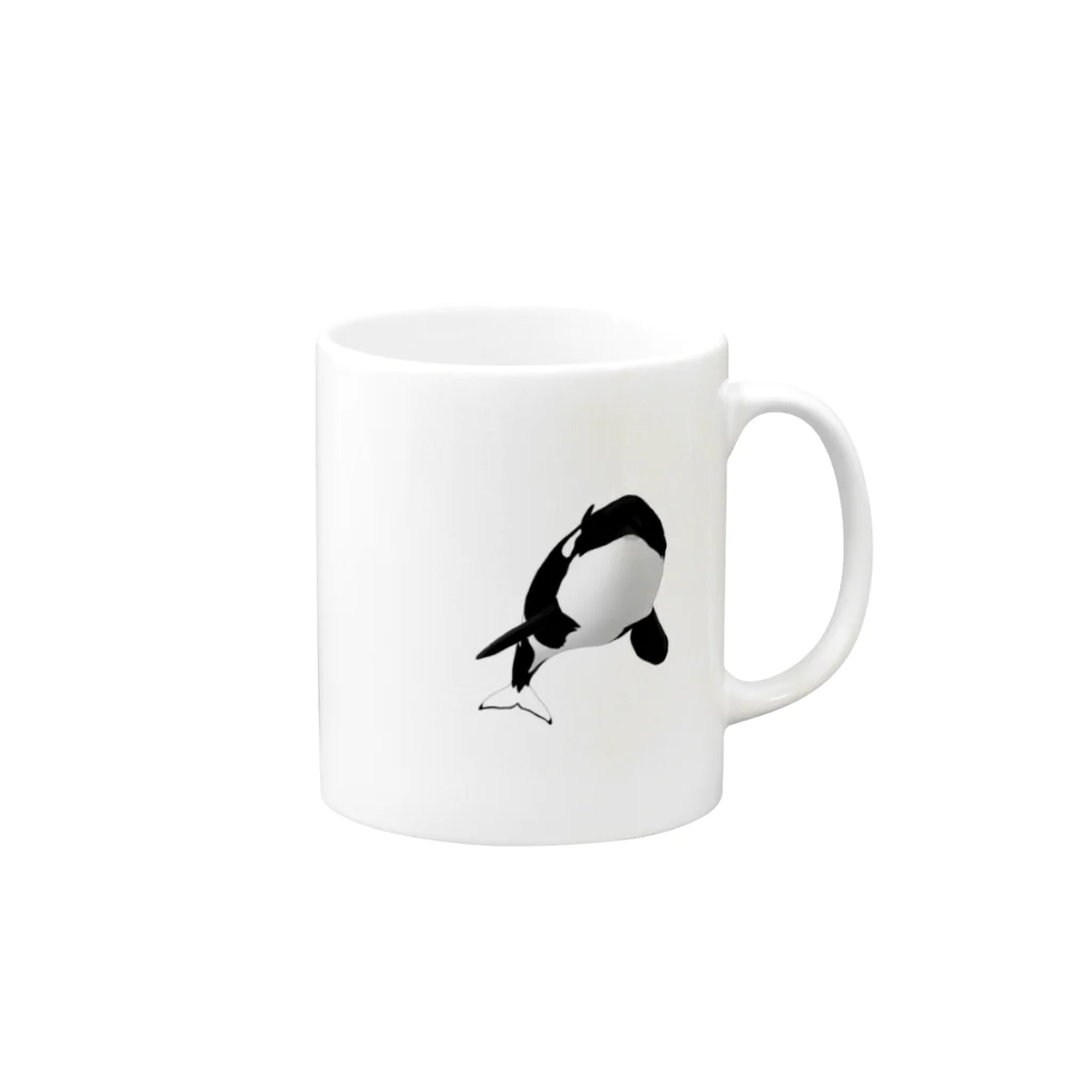 orca_miのひょっこりシャチ Mug :right side of the handle