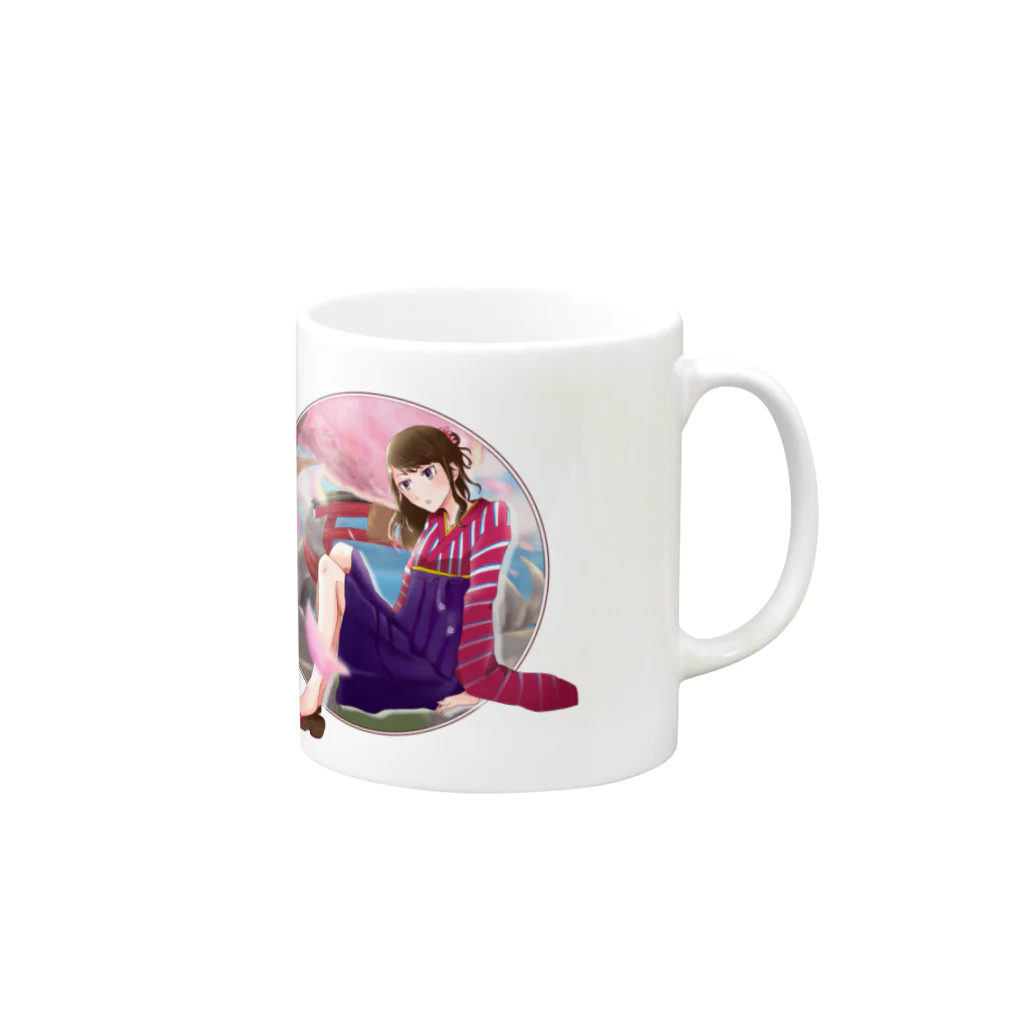 鬘ウロヤの女装男子と鳥居 Mug :right side of the handle