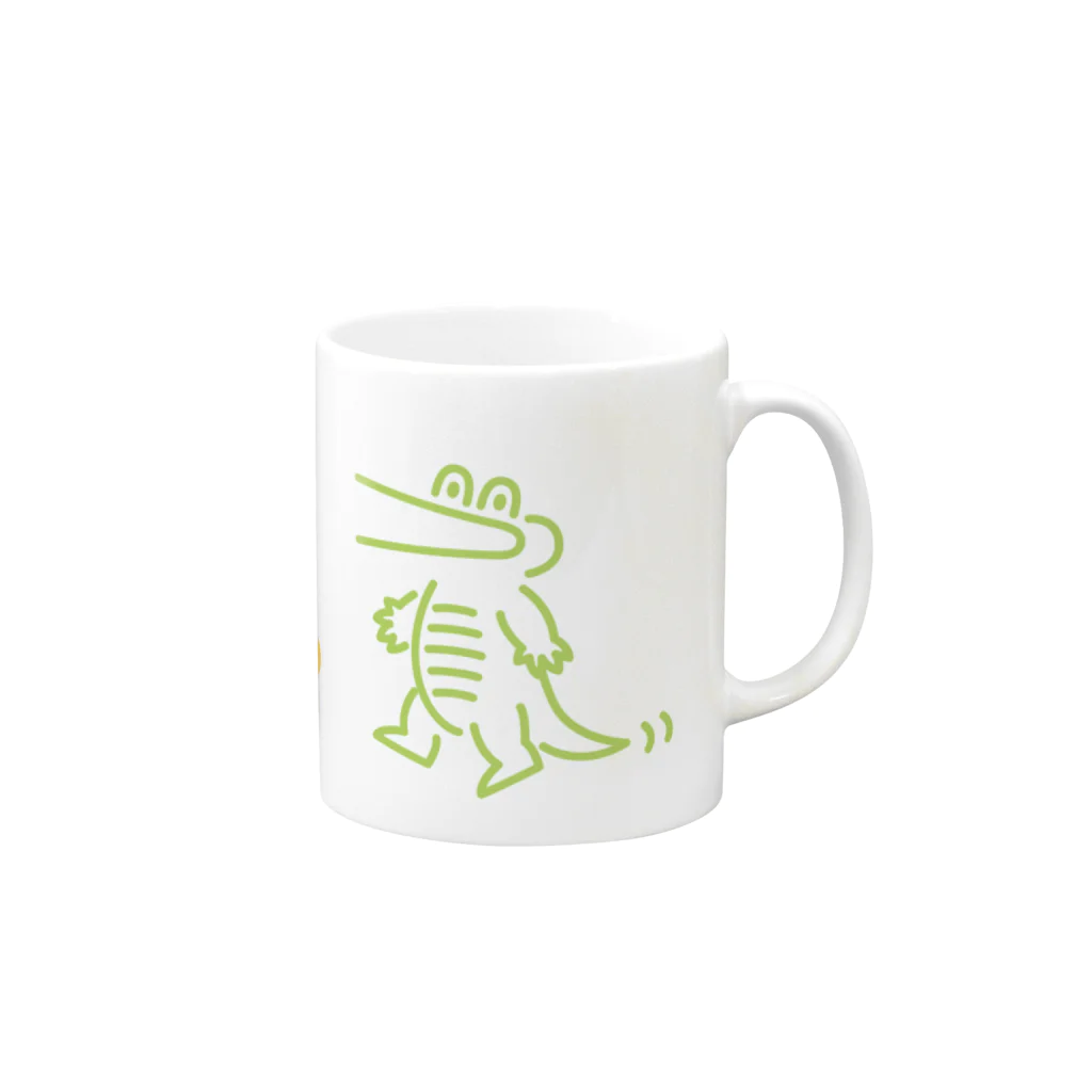 ワニ子のワニ子と子猫 Mug :right side of the handle