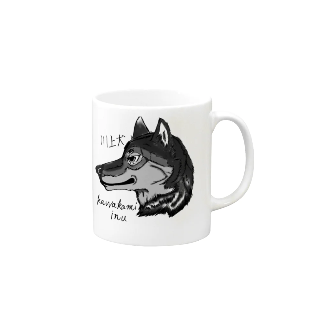 ピーキーちゅうすけのイケメン日本犬 川上犬 Mug :right side of the handle