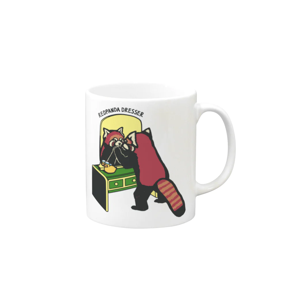 ムクのレッサーパンダのドレッサー Mug :right side of the handle