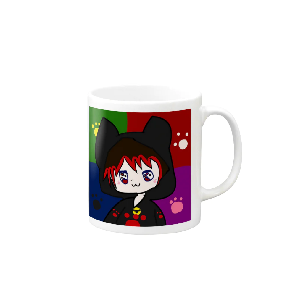 SNEAKER GIRLのCat girl Mug :right side of the handle