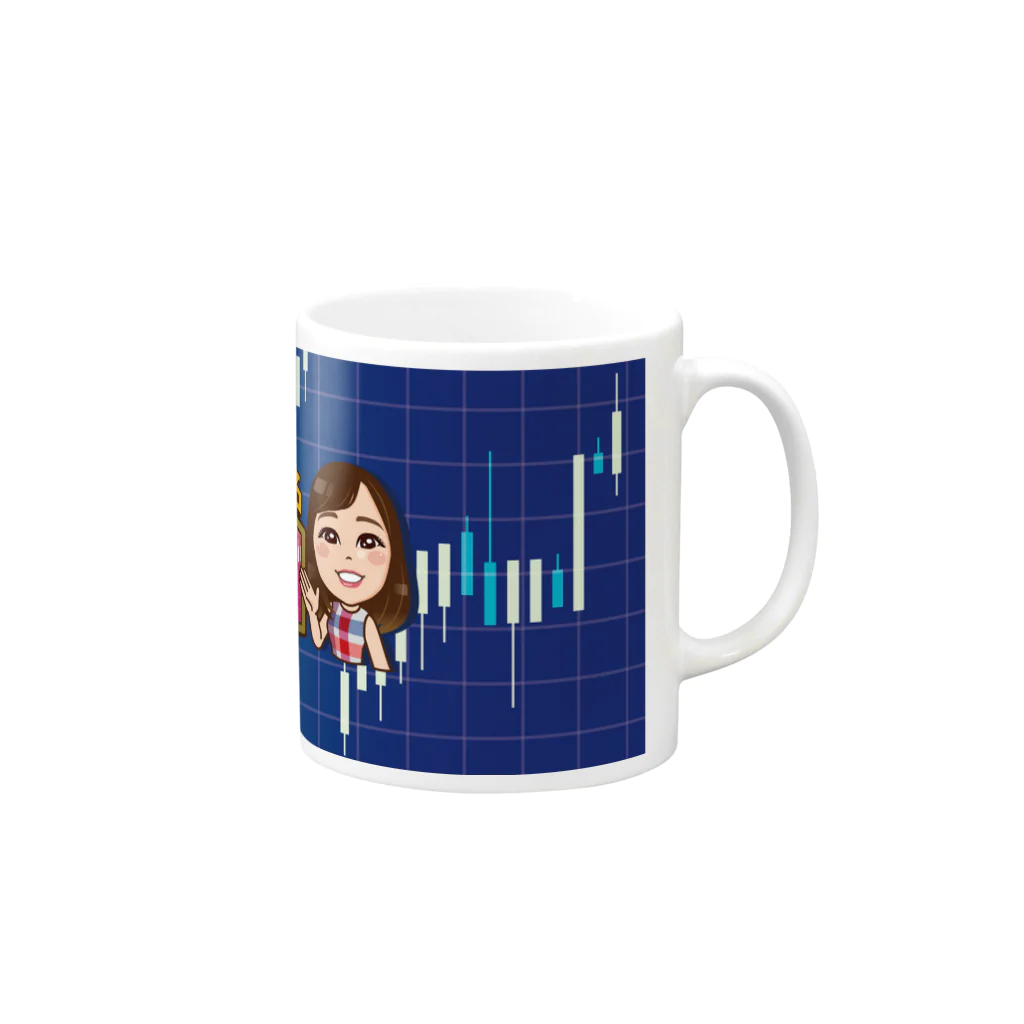 riona_chのマグカップ - ブルー Mug :right side of the handle