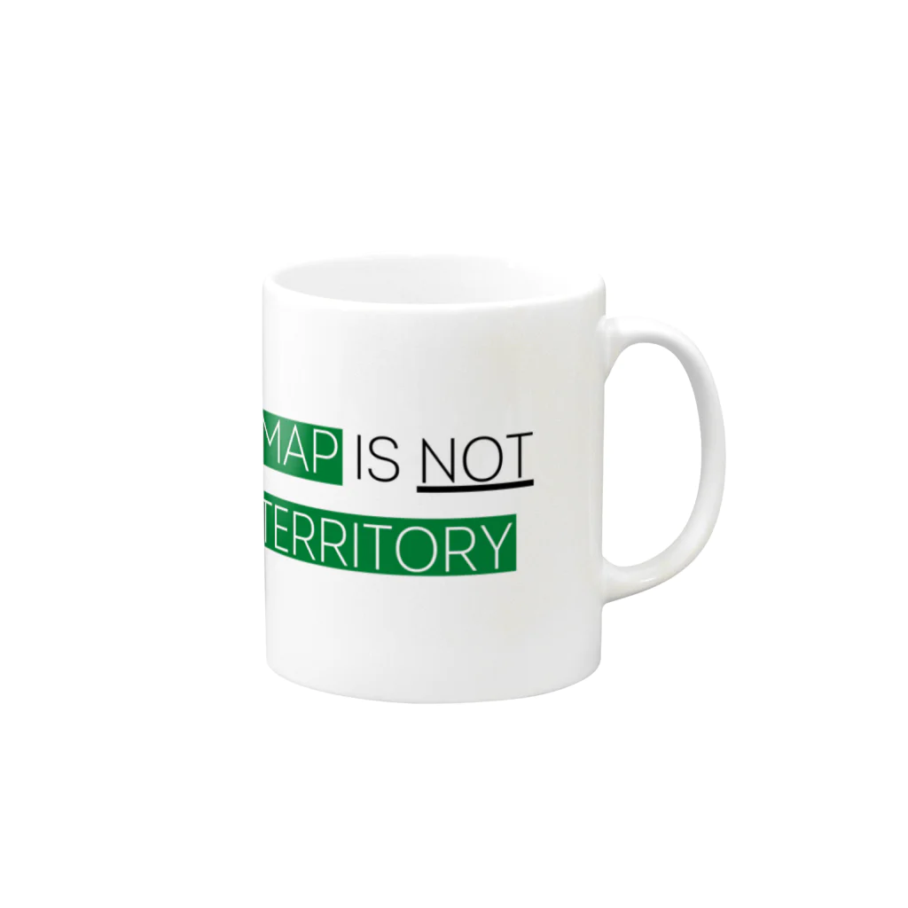 There will be answers.（つんパンダ）オンラインショップのTHE MAP IS NOT THE TERRITORY Mug :right side of the handle