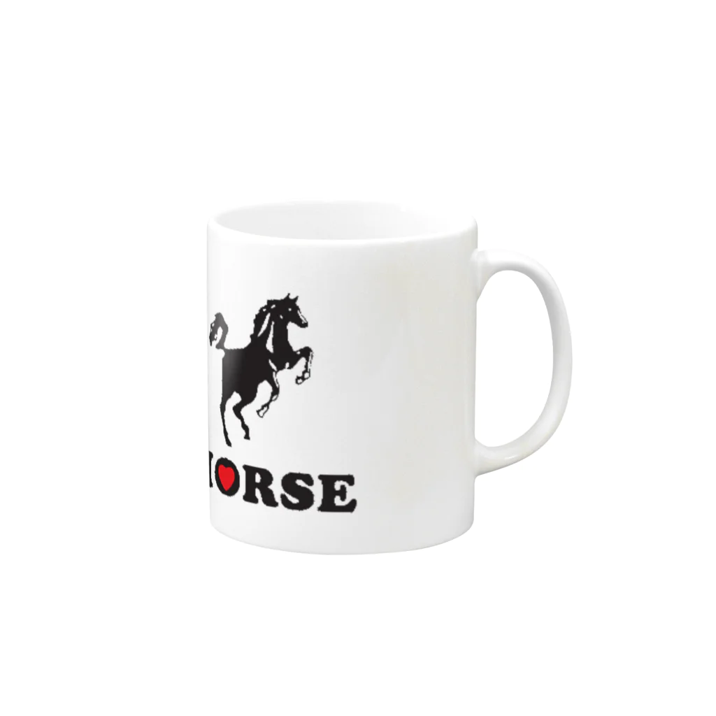 BBdesignの馬３ Mug :right side of the handle