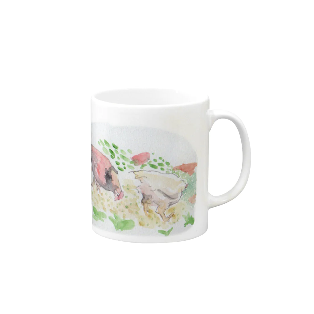 うさぎ村の鶏 Mug :right side of the handle